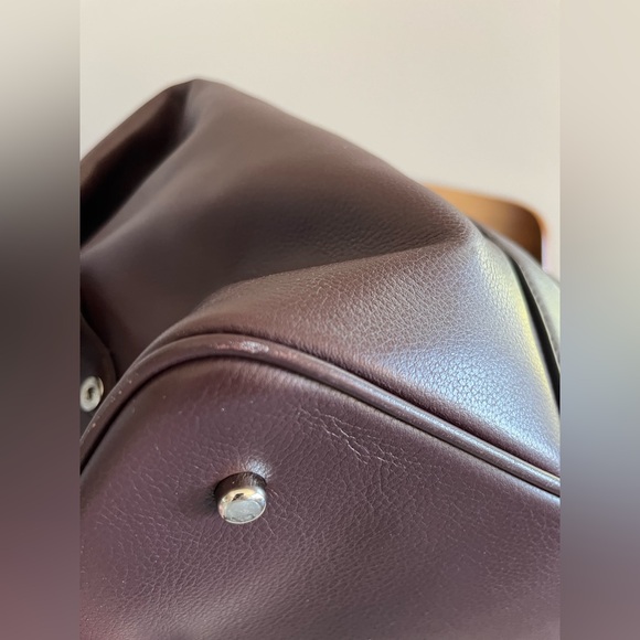 Coach Voyager 52 sport calf travel bag 2 way w/ strap nickel oxblood burgundy - Picture 10 of 13